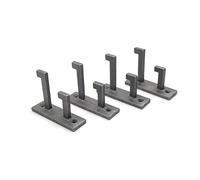 Oakcrafts Cast Iron Art Deco Coat Hooks - Pack of 4-80mm x 60mm - Antique Finish - Fixing Screws Supplied
