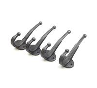 Oakcrafts Cast Iron Contemporary Coat Hook - Pack of 4 Hooks with Fixing Screws