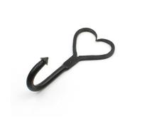 Oakcrafts - Cast Iron Heart Single Hook In Aged Black Wax Finish