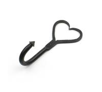 Oakcrafts - Cast Iron Heart Single Hook in Aged Black Wax Finish