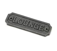 Oakcrafts Cast Iron Lounge Door Sign - 108mm x 35mm