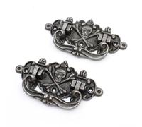 Oakcrafts Chest Lifting Drop Handle Heavy Skull Design Antique Iron 150mm - Pack of 2