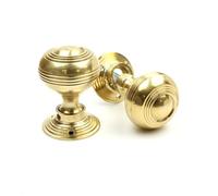 Oakcrafts - Door Knob Set Circular Rings Solid Brass 50mm