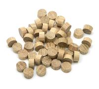 Oakcrafts - Oak Endgrain Plug 10mm Solid Oak Unfinished Premium Quality - Pack of 50