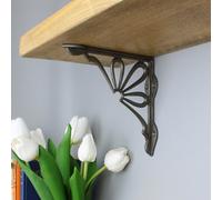 Oakcrafts Pair of 150mm Antique Cast Iron Daisy Shelf Brackets