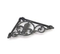 Oakcrafts - Pair Of Antique Cast Iron Fleur De Lis Shelf Brackets - 220mm X 160mm
