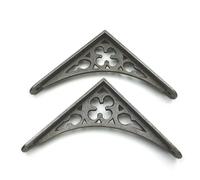 Oakcrafts - Pair of Antique Cast Iron Gothic Design Shelf Brackets - 150mm x 150mm