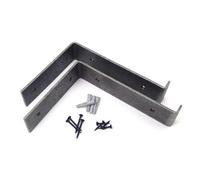 Oakcrafts - Pair Of Antique Cast Iron Industrial Lipped Edge Scaffold Board Shelf Brackets - 150mm X 200mm