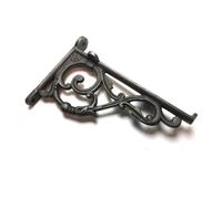 Oakcrafts - Pair Of Antique Cast Iron Lipped Shelf Brackets - 155mm X 105mm