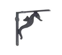 Oakcrafts - Pair Of Antique Cast Iron Seahorse Design Shelf Brackets - 150mm X 150mm