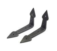 Oakcrafts - Pair Of Antique Cast Iron Spearhead End Shelf Brackets - 155mm X 100mm