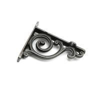 Oakcrafts - Pair Of Antique Cast Iron Victorian Scroll Shelf Brackets - 100mm X 90mm