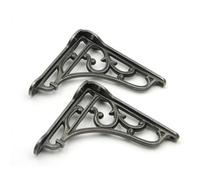 Oakcrafts - Pair Of Antique Cast Iron Victorian Style Heritage Shelf Brackets - 4" X 3.5"