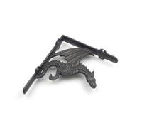 Oakcrafts - Pair Of Antique Cast Iron Winged Dragon Shelf Brackets - 150mm X 180mm
