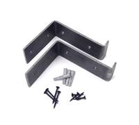 Oakcrafts - Pair Of Lipped Scaffold Board Shelf Brackets Cast Iron - 100mm X 125mm