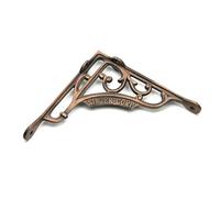Oakcrafts - Pair of Shelf Brackets Antique Cast Iron Singer Corp with a Copper Finish - 200mm x 200mm