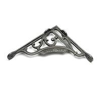 Oakcrafts - Pair of Shelf Brackets Singer Corp Antique Cast Iron - 180mm x 200mm / 7" x 8"