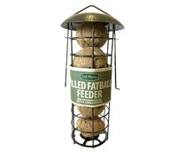 Oakdale Wild Bird Feeder Pre-Filled with Premium Fat Balls, Large Hanging Metal Frame with Dual Perches, Refillable Lawn and Garden Outdoor Use, Enjoy Birdwatching or Birding