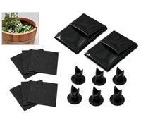 OAKENZ Half Barrel Planter Liner Kit (2 Pack) - Wine & Whiskey Barrel Planter Liner Bags with Drain Tubes & Mesh - Heavy-Duty 100 Micron Plastic Liners for 25-29 in Diameter Half Barrel Planters (2)