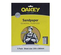 Oakey Glasspaper Sanding Sheets Medium Pack of 5
