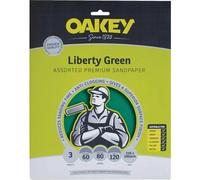 Oakey Green Aluminium Oxide Sandpaper Assorted Grit Pack of 3