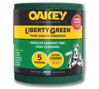 Oakey Liberty DIY Decorating Green Sandpaper Roll 5m - Extra Coarse - 40 grit