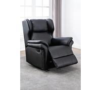 Oakford Manual Recliner Rocking Chair Wingback Design Bonded Leather More4Homes Black One Size