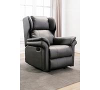Oakford Manual Recliner Rocking Chair Wingback Design Bonded Leather More4Homes Grey One Size