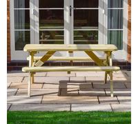 Oakham 5ft Rounded Picnic Bench - L152 x W140 x H72.5 cm - Light Green Rutland County Garden Furniture Ltd Light Green One Size