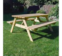 Oakham 5ft Rounded Picnic Table and Bench Set, L152 x W91 cm, Green Rutland County Garden Furniture Ltd Green One Size