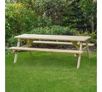 Oakham 7ft Picnic Bench - L213 x W140 x H72.5 cm - Light Green Rutland County Garden Furniture Ltd Light Green One Size