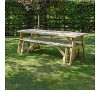 Oakham 7ft Picnic Table and Bench Set, L213 x W91 x H72cm, Light Green Rutland County Garden Furniture Ltd Light Green One Size