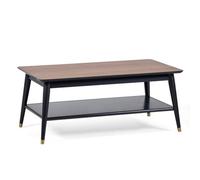 Oakham Balmoral Modern Coffee Table With Shelf In Walnut And Black
