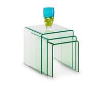 Oakham Caledon Bent Glass Nest Of Tables In Clear
