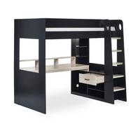 Oakham Elm Gaming Highsleeper - Black And Pale Wood - Single (90Cm)