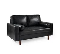 Oakham Henley Black Faux Leather 2 Seater Sofa