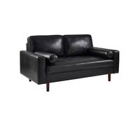 Oakham Henley Black Faux Leather 3 Seater Sofa