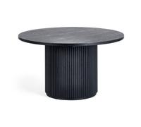 Oakham Lauriston Fluted Round Coffee Table In Black Ash