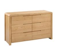 Oakham Premium Arc 6 Drawer Wide Chest - Oak
