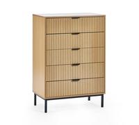 Oakham Premium Aria 5 Drawer Chest - Beige