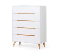 Oakham Premium Elara 5 Drawer Chest - White
