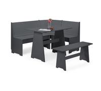 Oakham Premium Newbury 158Cm Corner Dining Set With Storage Bench - Anthracite