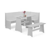 Oakham Premium Newbury 158Cm Corner Dining Set With Storage Bench - Dove Grey
