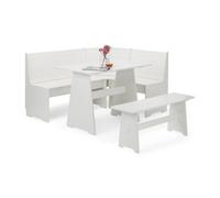 Oakham Premium Newbury 158Cm Corner Dining Set With Storage Bench - Surf White