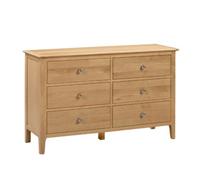 Oakham Premium Oakmere 6 Drawer Wide Chest - Oak