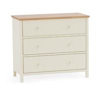 Oakham Premium Ridgeway 3 Drawer Chest - Ivory & Oak