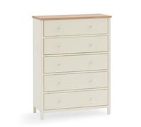 Oakham Premium Ridgeway 5 Drawer Wide Chest - Ivory & Oak