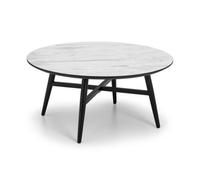 Oakham Valdore Marble Effect Coffee Table In White Marble And Black