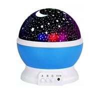 OAKHIVE Rotating LED Galaxy Starry Night Light Projector - Star Sky Moon Lamp for Kids Bedroom (Blue)