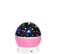 OAKHIVE Rotating LED Galaxy Starry Night Light Projector - Star Sky Moon Lamp for Kids Bedroom (Pink)